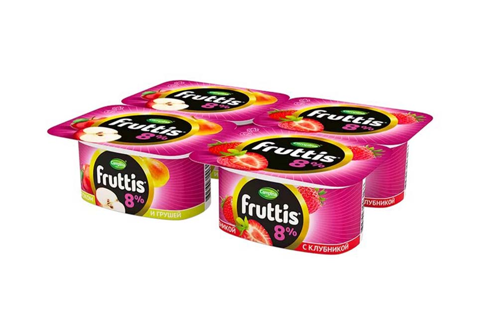 Йогуртный продукт Фруттис клубника яблоко груша 8% 115г