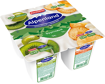 Йогуртный продукт Альпенленд Киви Крыжовник Ананас 0,3% 95г