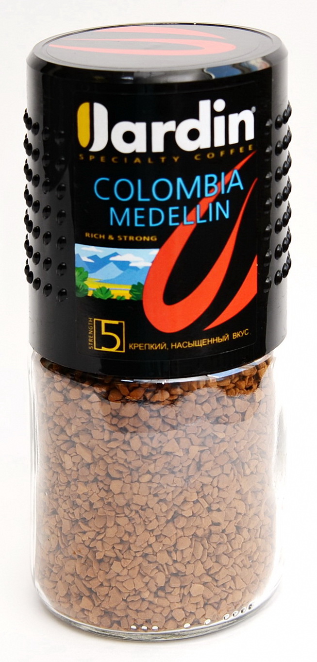 Кофе Жардин Коламбия Меделин натуральный растворимый сублимированный ст/б 95г