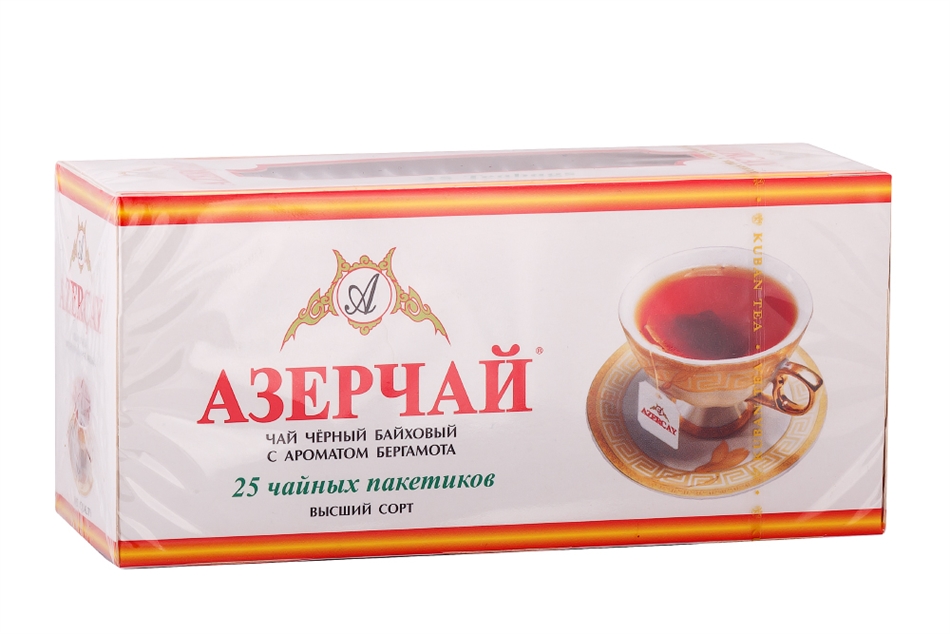 Чай Азерчай черный с бергамотом в пакетиках 25шт
