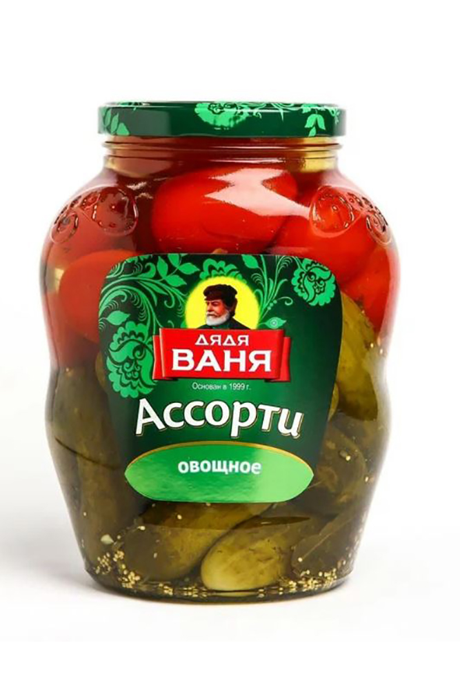 Ассорти овощное Дядя Ваня томаты и огурцы маринованные 1800г