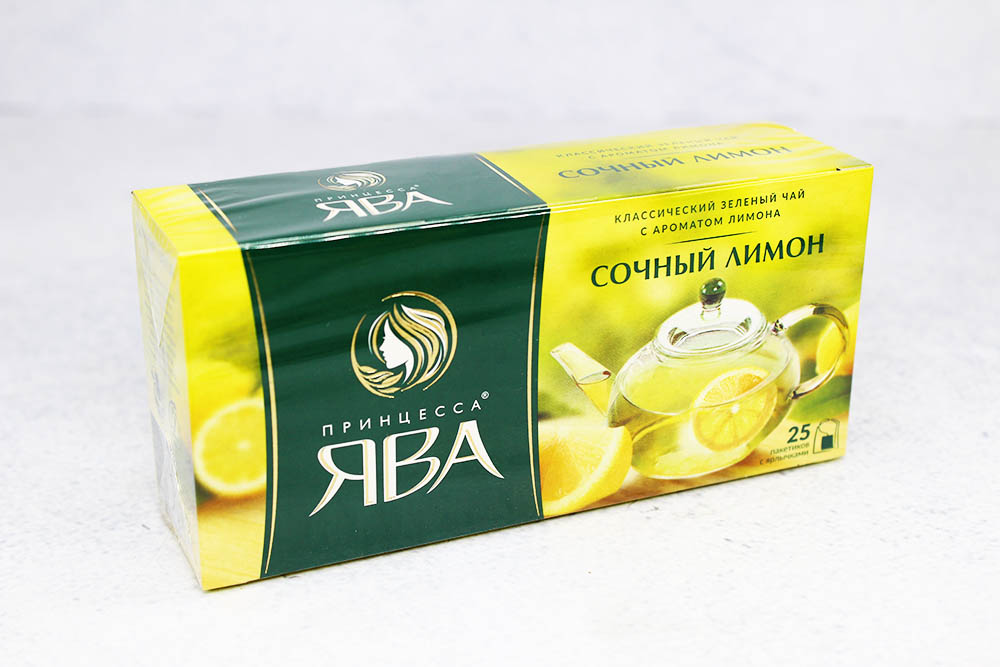 Чай Принцесса Ява лимон зеленый в пакетиках 25шт