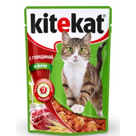 Корм Китикет для кошек говядина желе 85г