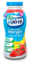 Йогурт ФрутоНяня питьевой Клубника-Банан 2,5% 200г