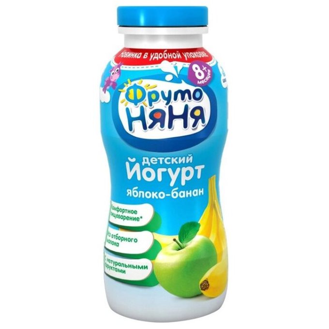 Йогурт ФрутоНяня питьвой Яблоко Банан 2,5% 200г