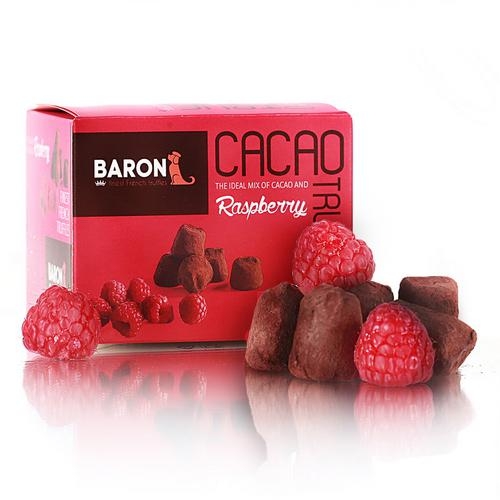 Конфеты Барон Французские трюфели кусочки малины 100г