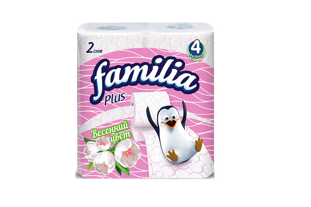 Бумага туалетная Фамилия 2 слоя 4шт