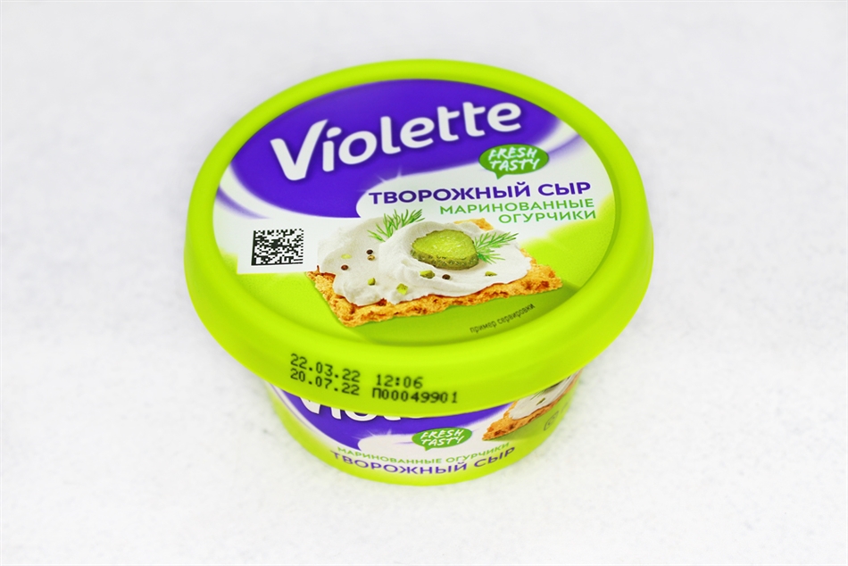 Сыр Виолетте творожный с огурцом и зеленью 70% п/к 140г