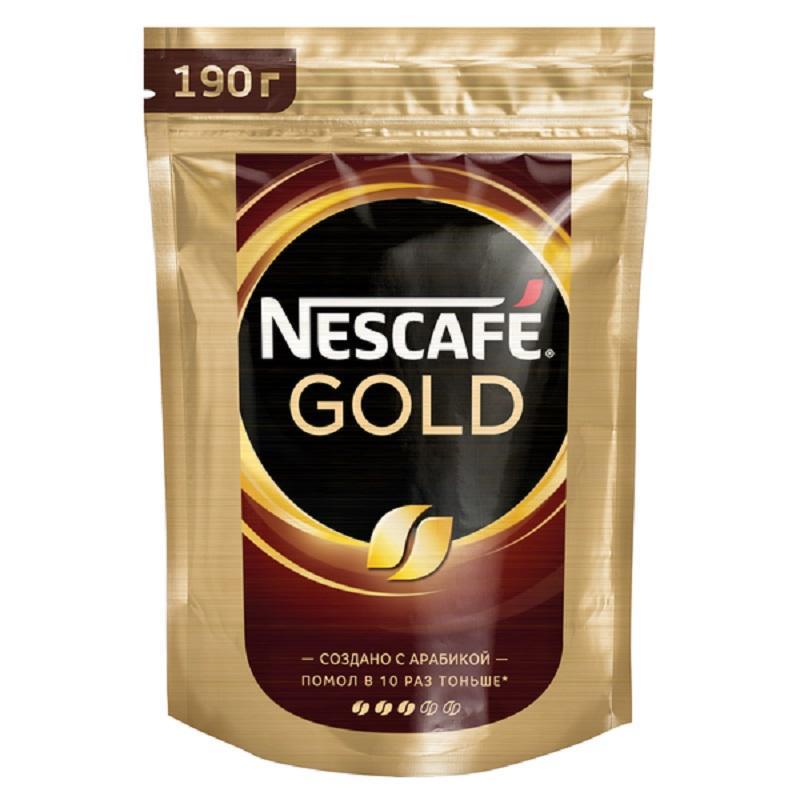 Кофе Нескафе Голд натуральный растворимй с добавлением натурального молотого м/у 190г