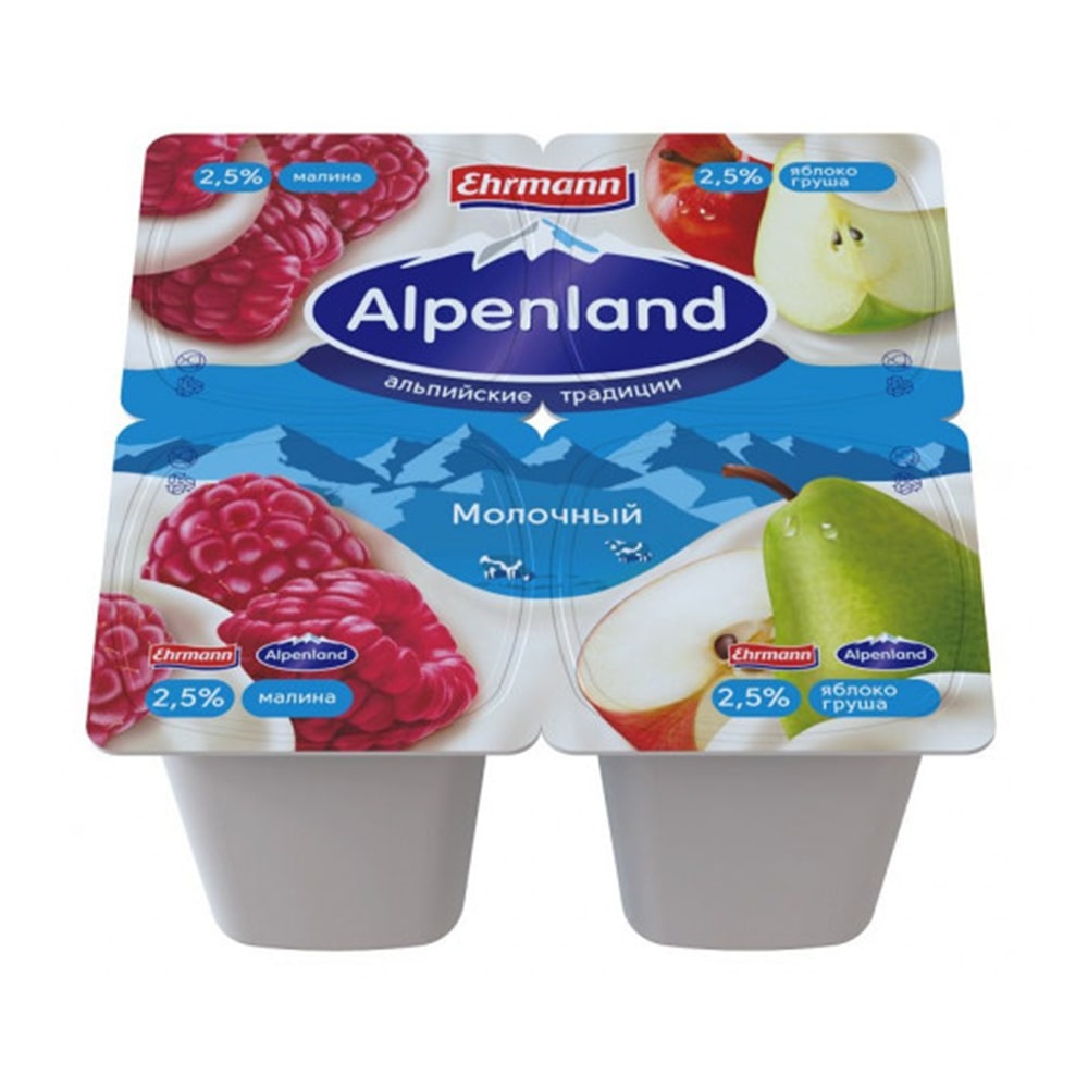 Йогуртный продукт Альпенленд молочный Клубника Персик Манго 2,5% 95г