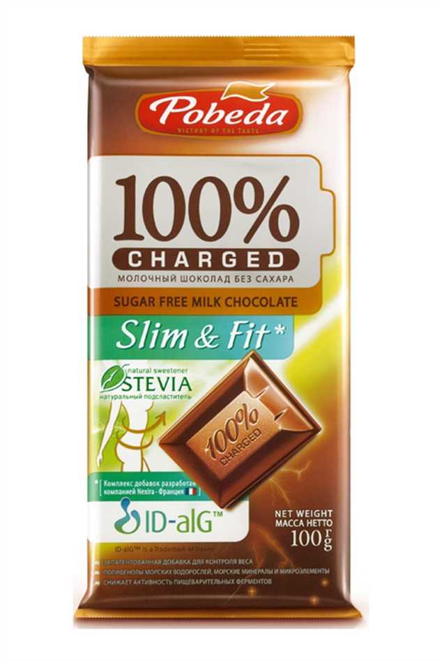 Шоколад Победа Чаржед Слим энд фит молочный без сахара 100г
