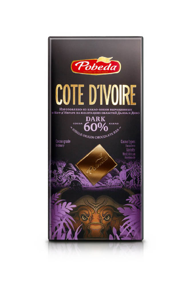 Шоколад Победа Кот-д-Ивуар горький 60% 100г