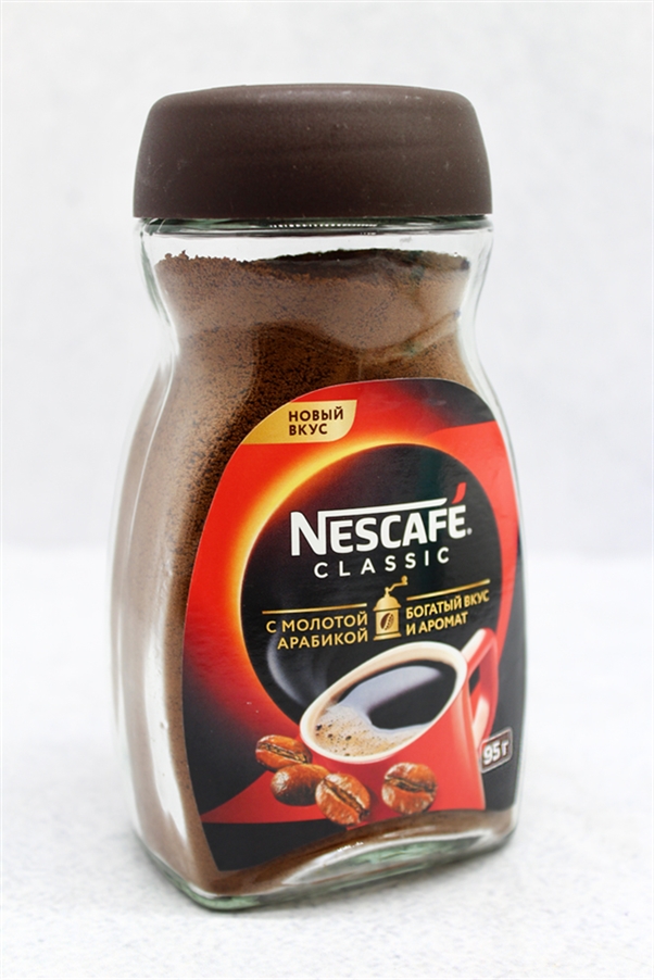Кофе растворимый с добавлением натурального жареного Нескафе Классик 95г стекло банка