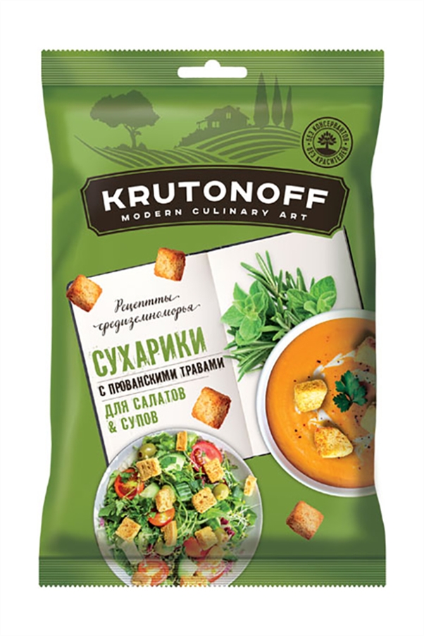 Сухарики Крутоноф Прованские травы салатные пшеничные 100г