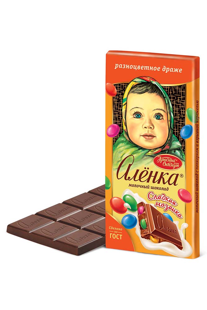 Шоколад Аленка с разноцветным драже 90г