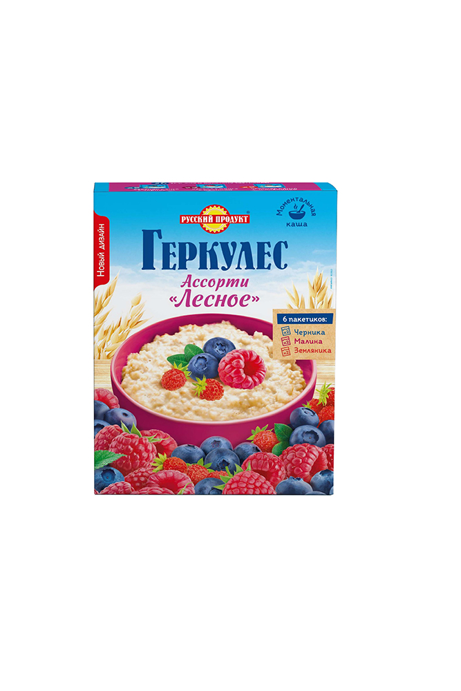 Каша овяная Геркулес Ассорти лесное черника малина  земляника 6*35г