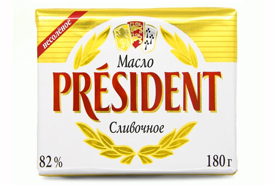 Масло Президент сливочное 82% 180г