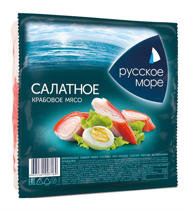 Крабовое мясо Русское море Салатное охлажденные 200гр