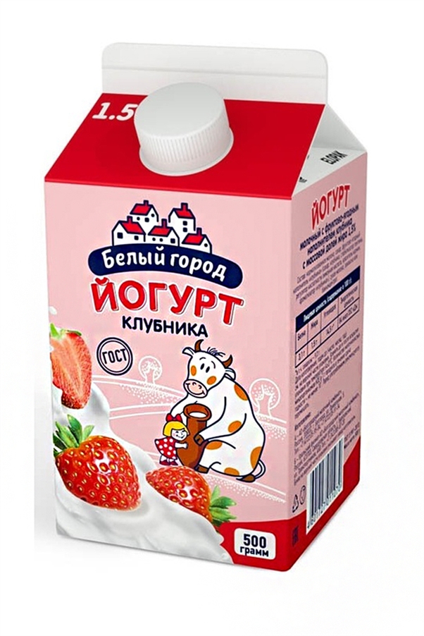 Йогурт питьевой Белый Город клубника 500мл