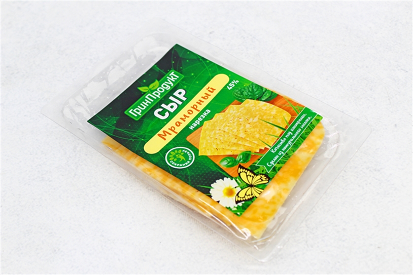 Сыр Гринпродукт Мраморный 45% нарезка 125г