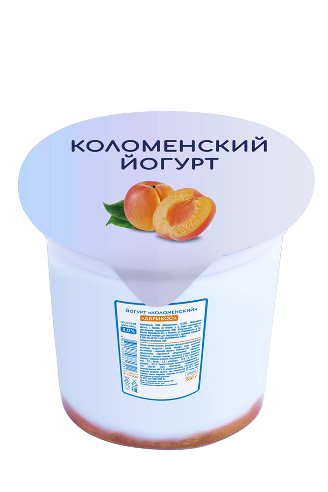 Йогурт Коломенский термостатный Абрикос 3% 300г