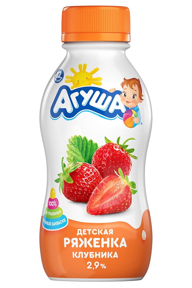 Ряженка Агуша дет.клубника 180г