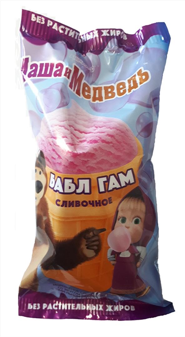 Мороженое Маша и Медведь сливочное/баблгам стакан 80г