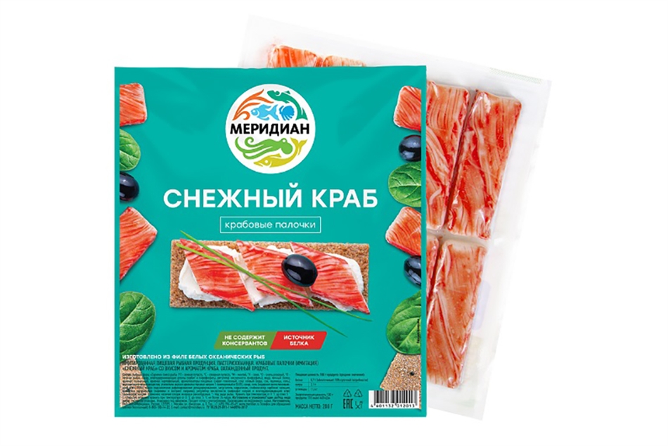 Крабовые палочки Меридиан снежный краб охл. 200г