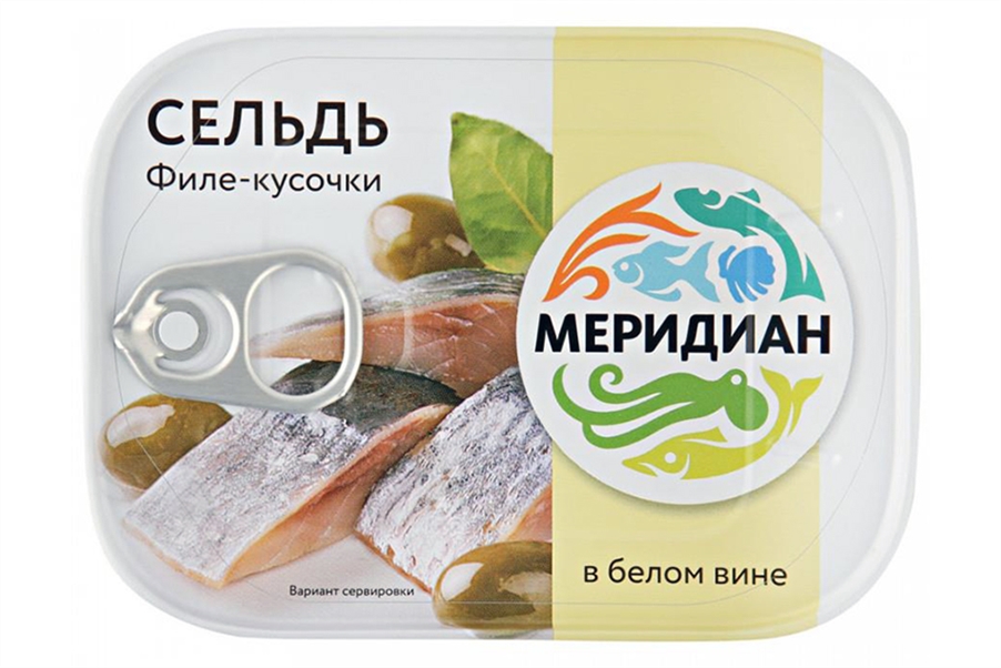 Сельдь Меридиан филе-кусочки в белом вине 115г