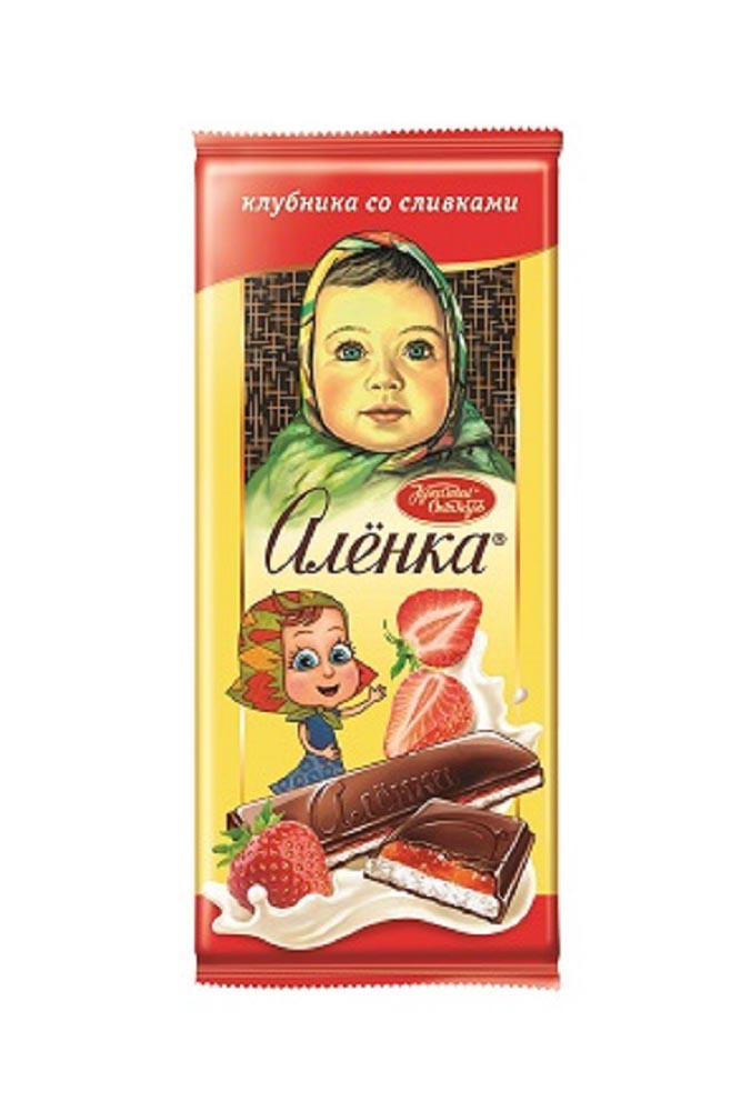 Шоколад Аленка с начинкой клубника со сливками 87г