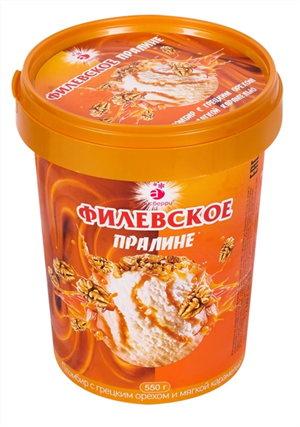 Мороженое Филевское пломбир пралине с карамелью 550г