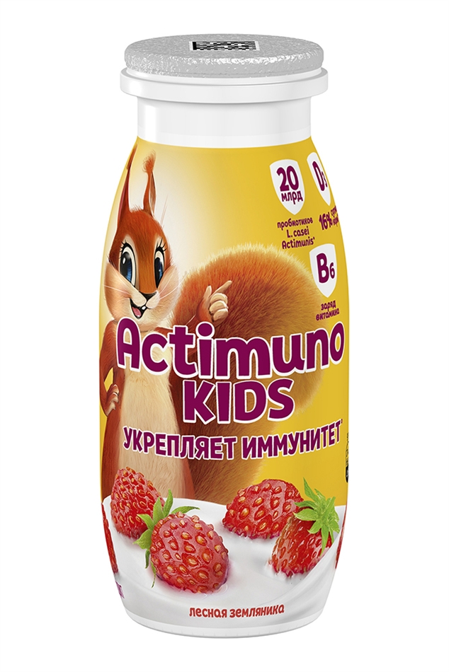 Продукт кисломолочный Актимуно детский Лесная земляника 95г