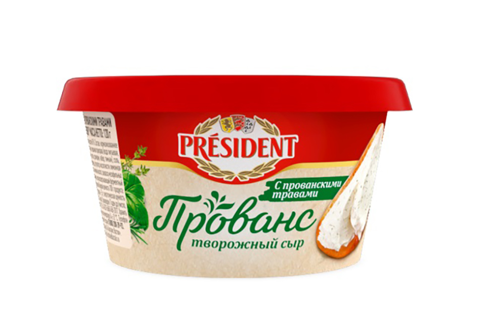Сыр Президент твороженный Прованс с травами 60% 120г