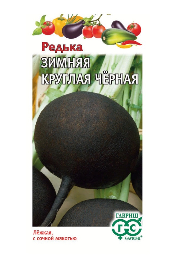Семена Редька Зимняя круглая чёрная 1г