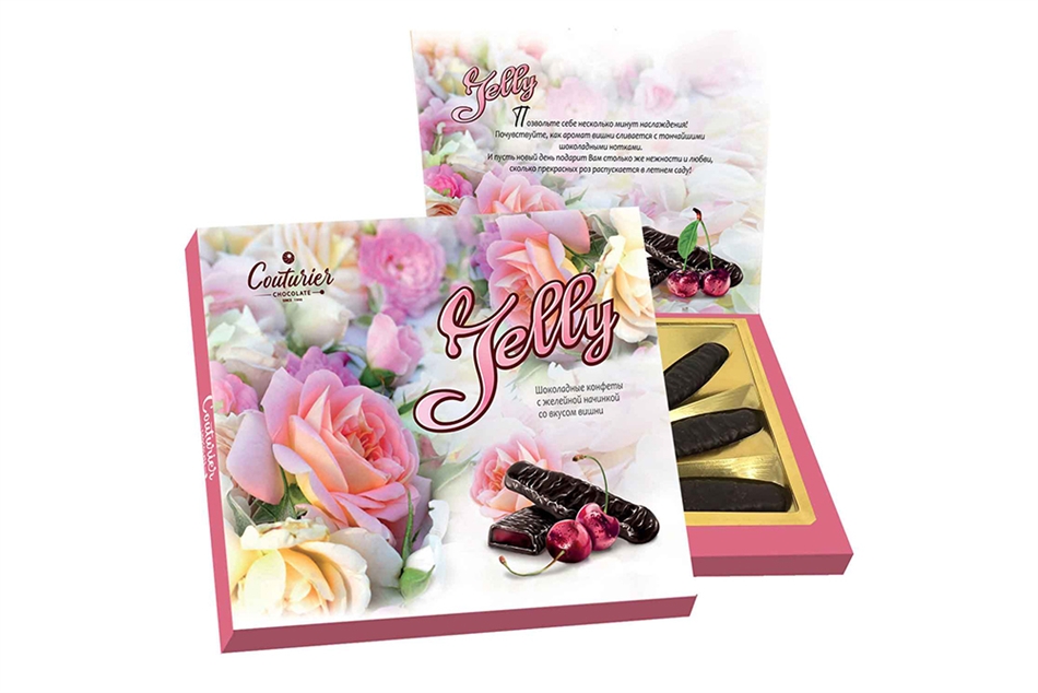 Конфеты Джелли Розы с желейной нач.со вкусом вишни 155 г