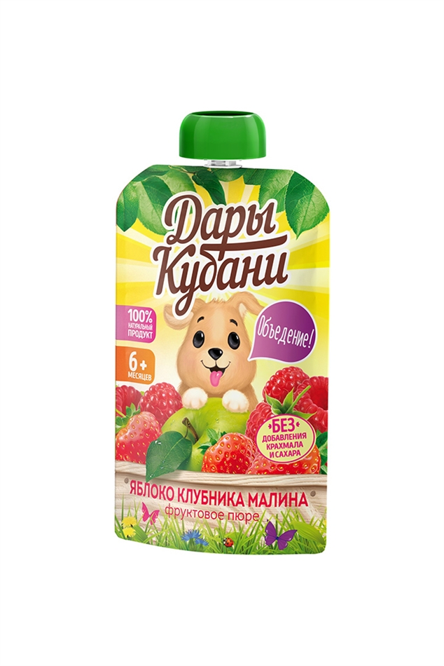 ДП Пюре Дары Кубани яблоко клубника малина 90г