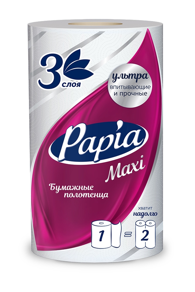 Полотенца бумажные Папиа Макси 3слойные 1шт