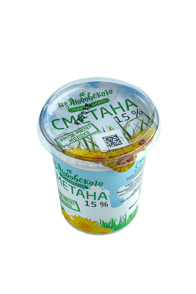 Сметана Из Любовского 15% 400г пластиковый стакан