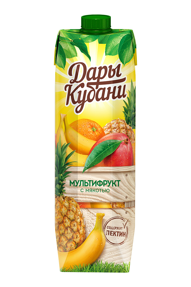 Нектар Дары Кубани мультифрукт с мякотью 0,95л