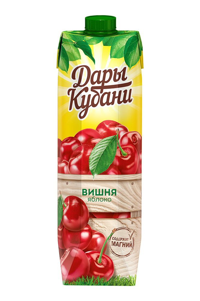 Нектар Дары Кубани вишня и яблоко осветленный 0,95л