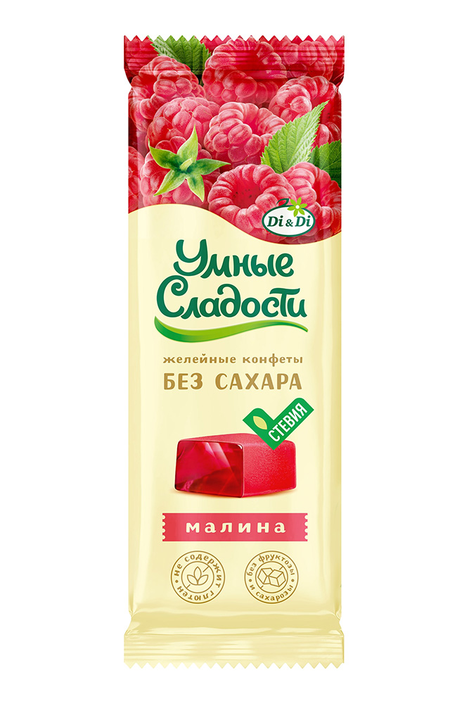 Конфеты Умные сладости желейные со вкусом малина 90г