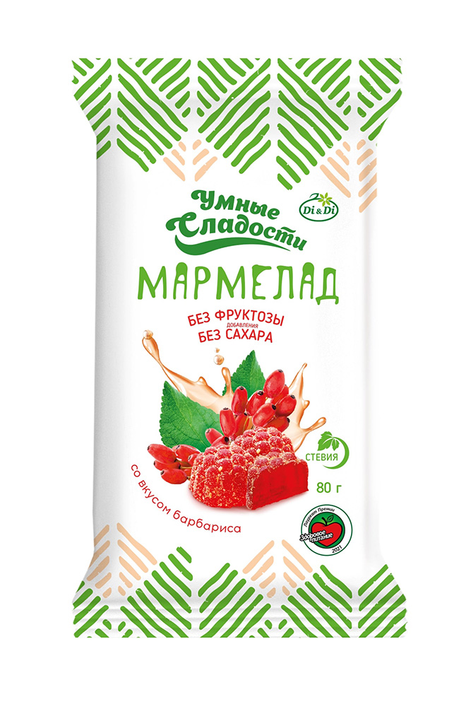 Мармелад Умные сладости желейно-формовой со вкусом барбарис 80г