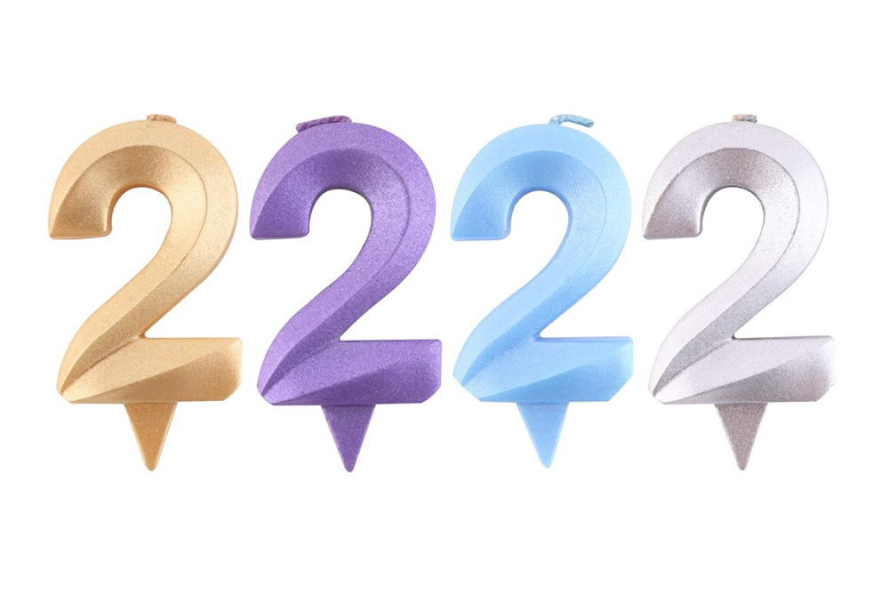 Свеча Хамелеон Грань цифра 2 цвет микс