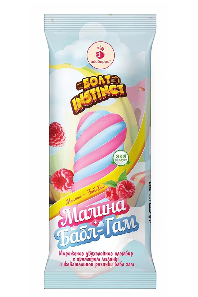 Мороженое Инстинкт пломбир малина эскимо 55г