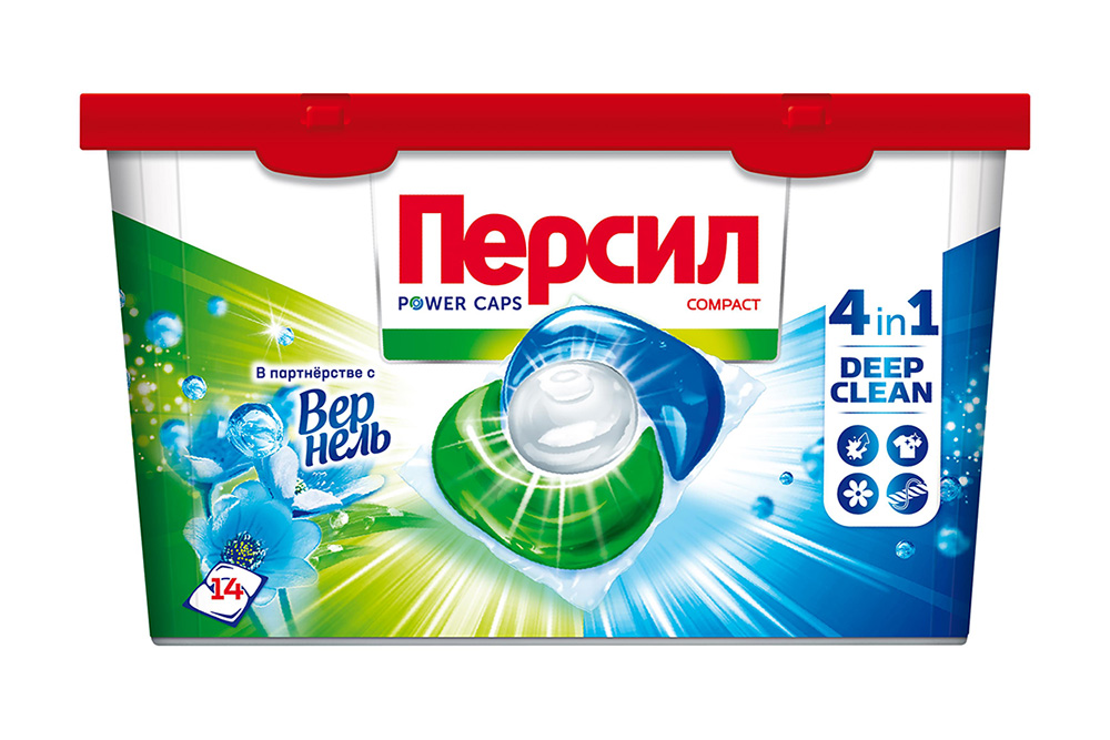 Капсулы для стирки Персил 4в1 Свежесть Вернеля 14шт