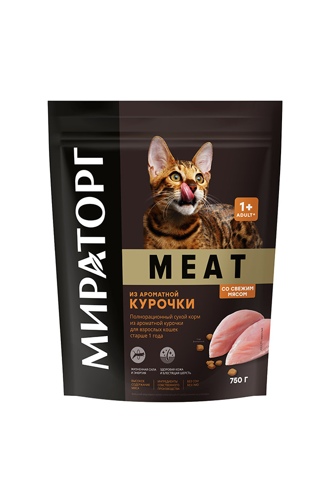 Корм Мираторг для кошек курица 750г
