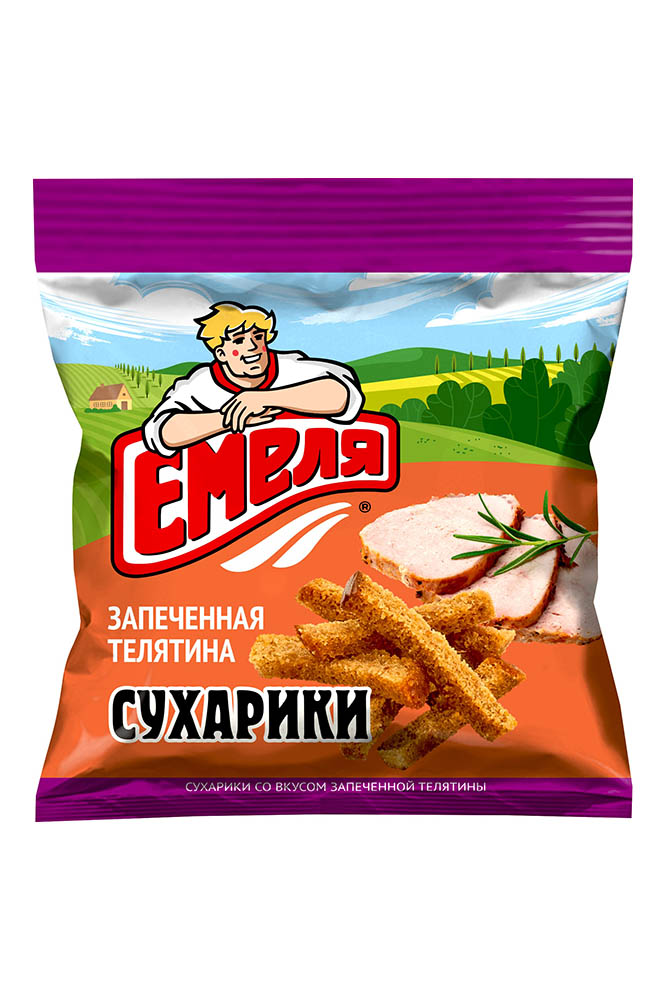 Сухарики Емеля Запеченная телятина 40г