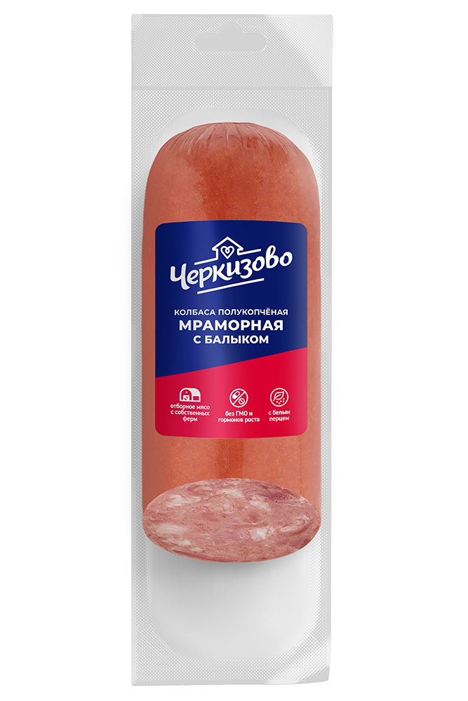 Колбаса Черкизово Мраморная с балыком полукопченая 300г