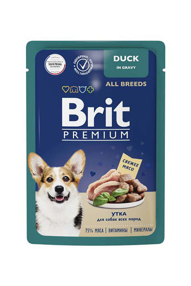 Корм Брит для собак утка в соусе 85г
