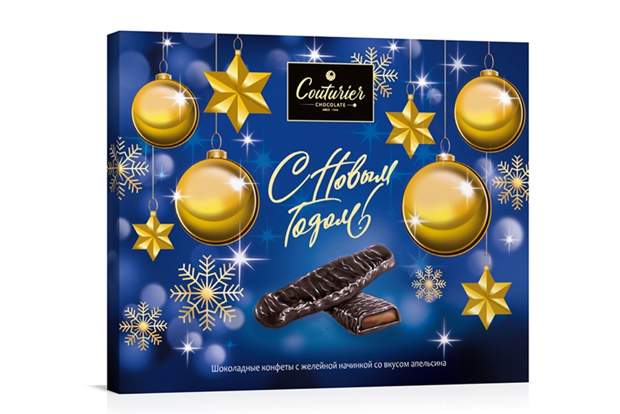 Конфеты Джелли Золотые игрушки с желейной начинкой со вкусом  апельсина 155г